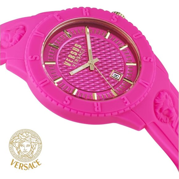 Versace Versus Collection Silicone Sport Watch- Pink - Unisex - Picture 4 of 4
